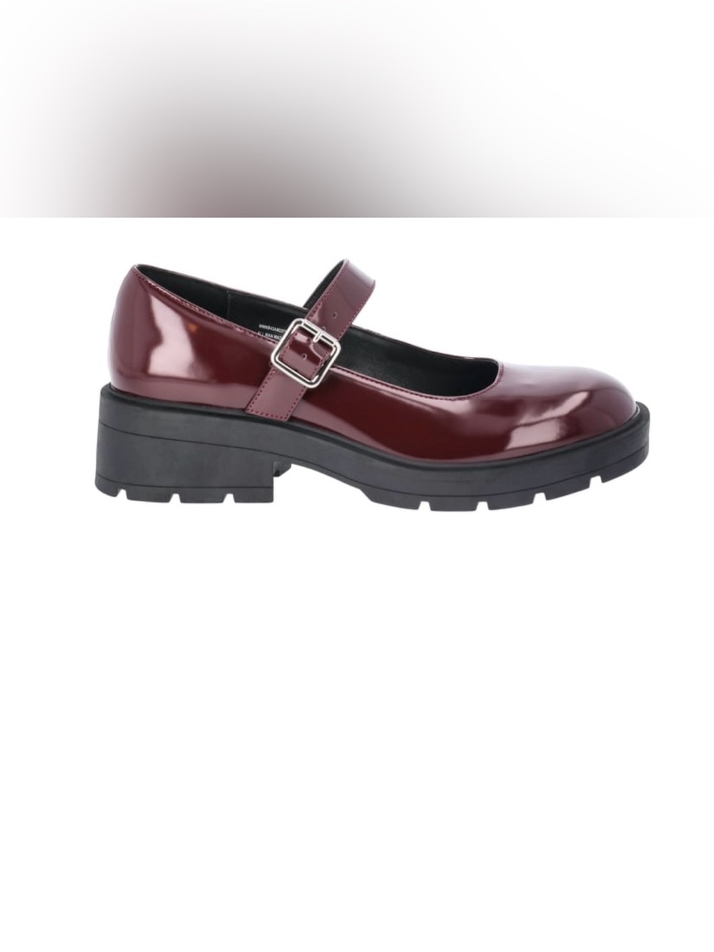 No Boundaries Women's Chunky Lug Sole Mary Jane Burgundy Shoes Size 7.5 - Picture 2 of 6